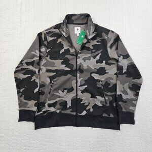 Track Jacket Full Zip Men's L Large NEW Green Camo Tenniscore Athleisure NWT